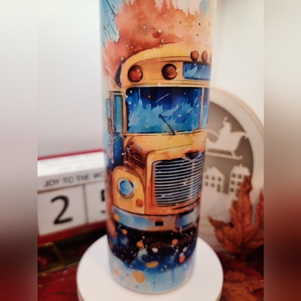 School bus splash Stainless steel 20 oz tumbler